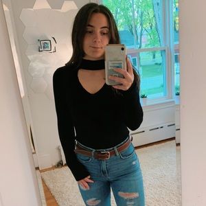 Black turtleneck sweater